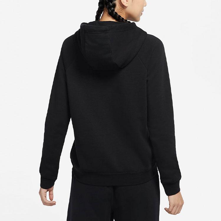 Nike Sportswear Rally Large Logo Print Knit Hoodie Women hoodies Black CU1507-010