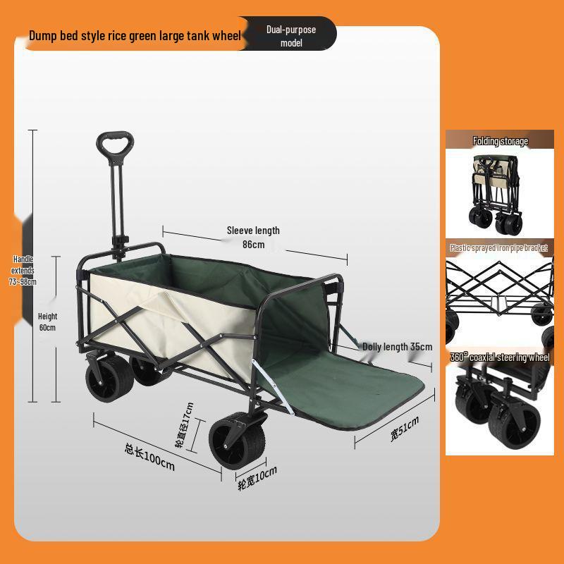 2025 Foldable Outdoor Camping Cart - Lightweight Picnic and Campsite Trolley