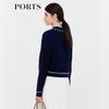 Ports Women's V-Neck 100% Wool Knit Top SD9K009NKW007