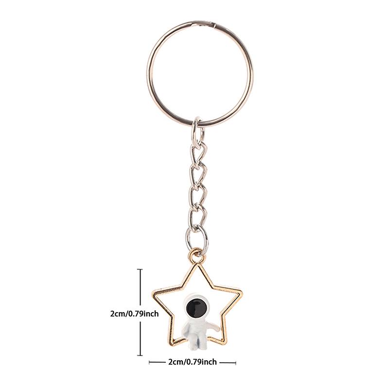 Creative Design Star Moon Astronaut Couple Keychain Sweet Romantic Jewelry Backpack Pendant