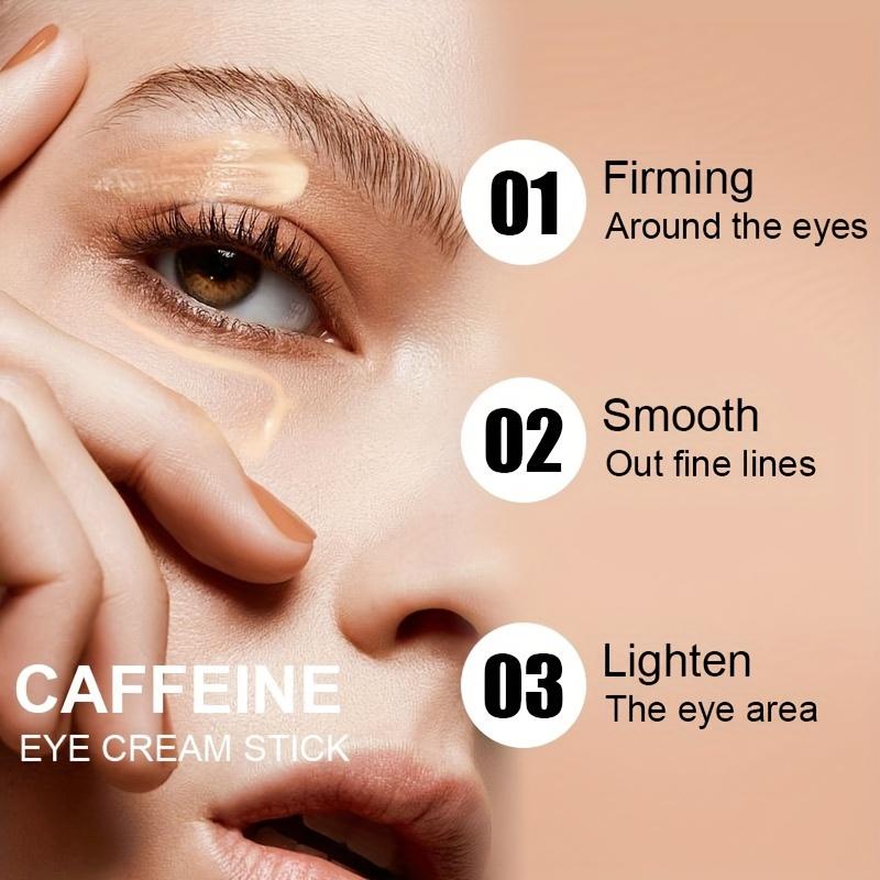 Caffeine Eye Cream Stick with Plant Extracts Gently Nourish, Improve Fine Lines, Relieve Under Eye Bags, Dark Circles and Boost Elasticity