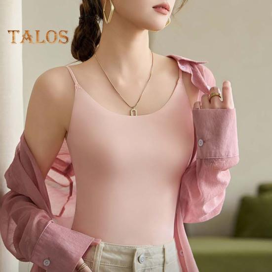 Dámský top tílko z umělého hedvábí Ledové hedvábí Saténové tílko Špagetová ramínka Bez rukávů Cami top Kulatý výstřih Hedvábná Letní základní halenka