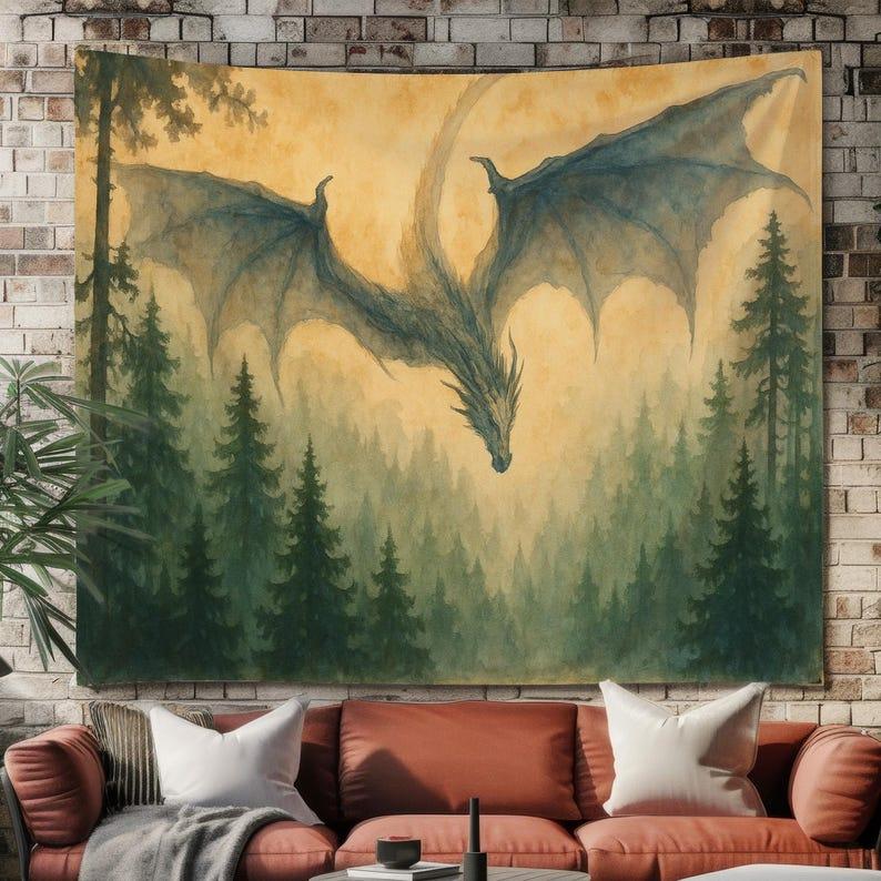 Fantasy Dragon Shape tapestry 75x100 чёрный