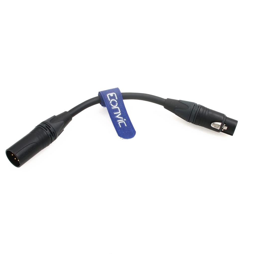 Eonvic 4-Pin XLR Male to 3-Pin XLR Female 24V DC Power Cable for Cameras (4-Pin XLR Male to 3-Pin XLR Female, 20CM)