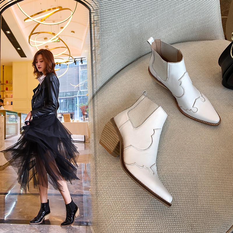 Botas vaqueras retro de otoño e invierno con personalidad gruesa y  puntiaguda botas cortas marea comprar a buen precio — entrega gratuita,  reseñas reales con fotos — Joom