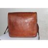 Vintage Messenger Laptop Briefcase Real Brown Satchel Bag Goat Leather Genuine