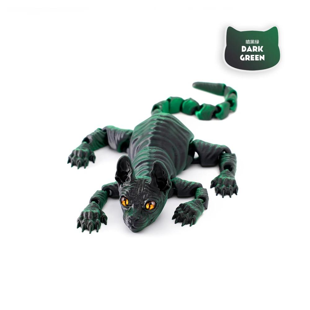 

3D-печатная кошка сфинкс, игрушка-животное, реалистичная бесшерстная фигурка, подвижная кошка, игрушка-непоседа для любителя кошек, коллекционера, украшение для дома бездна