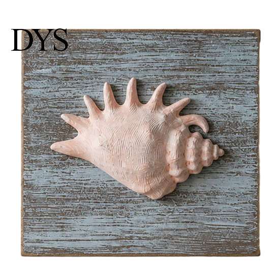 Coastal Wall Decor 3D Conch/Starfish/Shell Wooden Art, Distressed Style Decoration, Mediterranean Ocean Inspired for Bedroom Living Room or