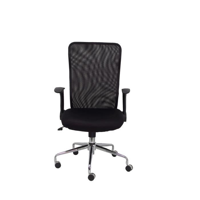 Chaise de bureau ergonomique PIQUERAS Y CRESPO Modèle 4031 - Tissu noir - Accoudoirs rétractables et inclinables