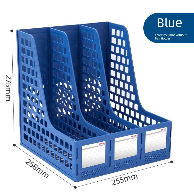 Deli Four-Column Storage Box Desktop Student File Rack Sanlian - Blue