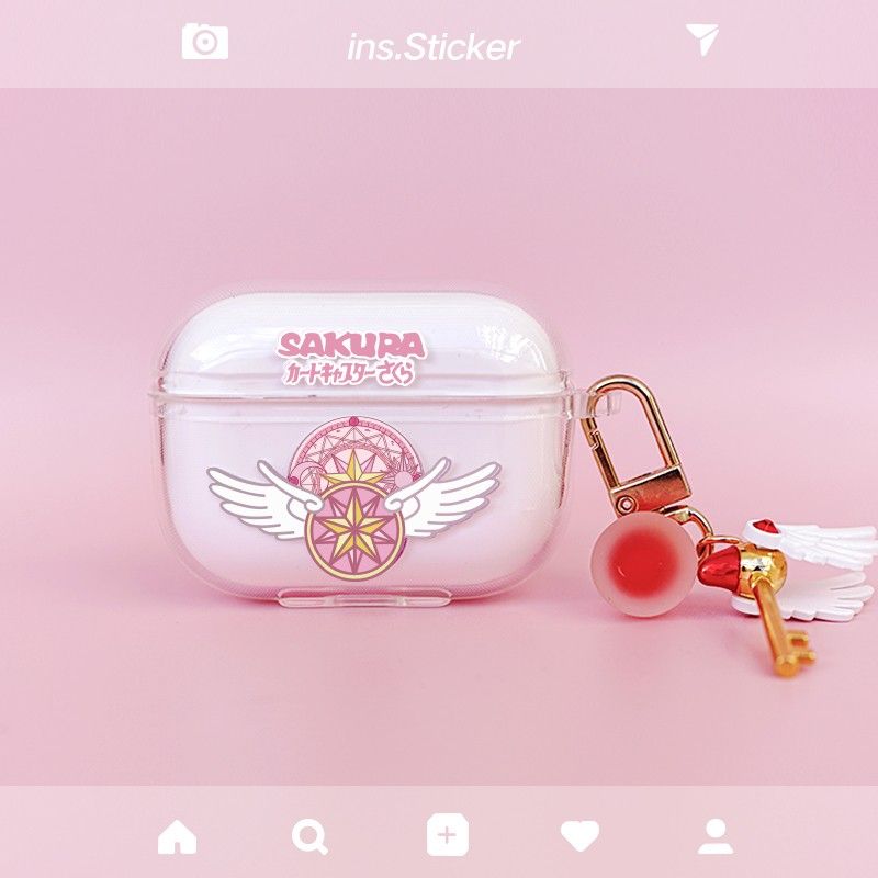 

Cardcaptor Sakura Apple Airpods1/2 Generation Protective Case 3/4 Generation Soft Case Pro2 Generation Earphone Case Female Transparent Soft Silicon Apple AirPods 4 Sakura