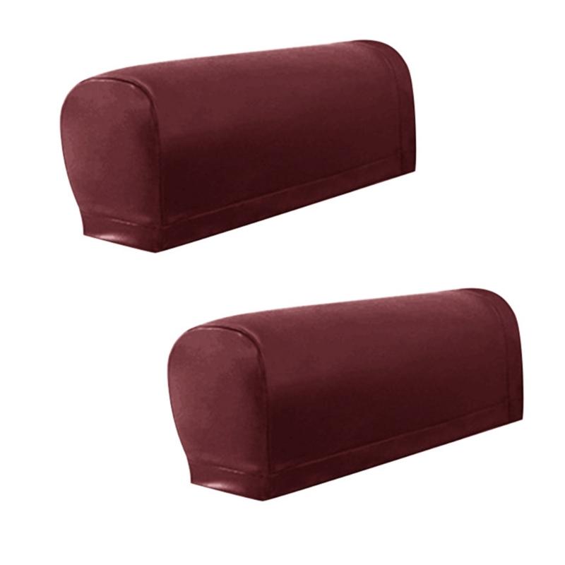 2pcs Elastic Furniture Arm Covers With 4 Slip proof Pad Waterproofie Protection For Sofa Chair Decoration