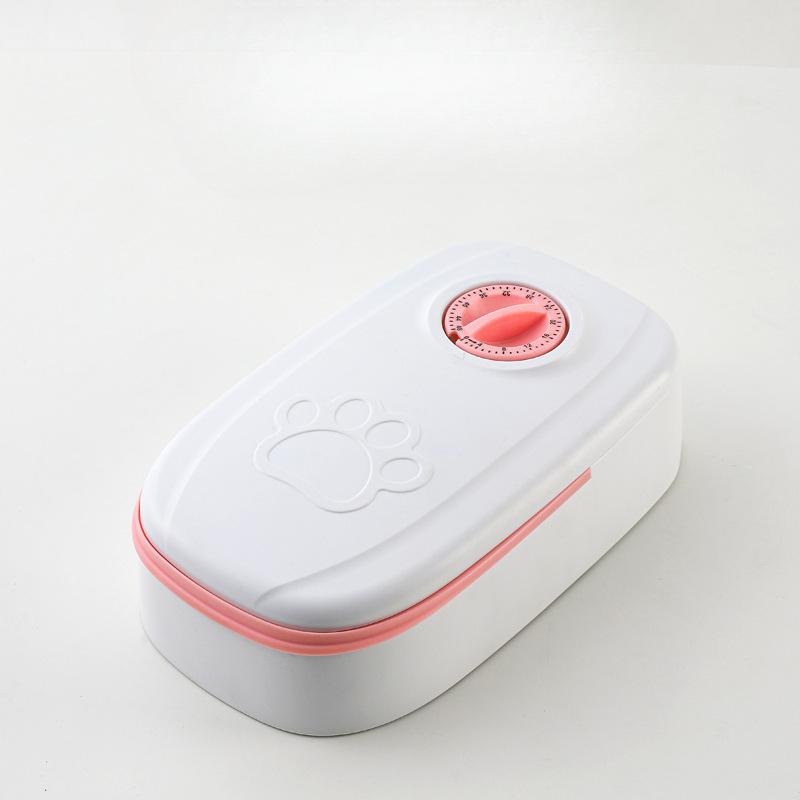 

Миска для кошек и собак, автоматическая кормушка, для сухого и влажного корма, разделение на два приема пищи, домашние принадлежности для кормления по времени и в заданном количестве 1pc розовый