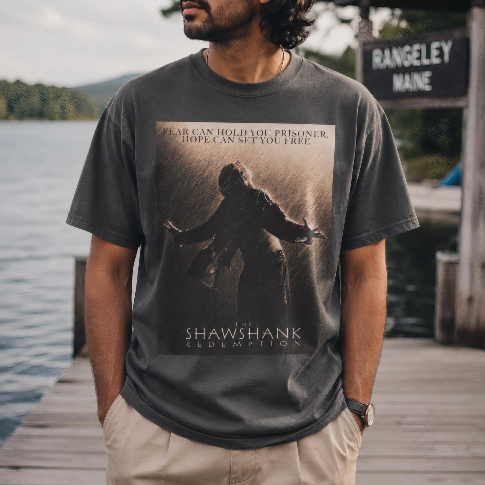 Shawshank Redemption Shirt, Hope Quote Tee, Prison Escape Movie TShirt, Vintage Film Poster 4XL