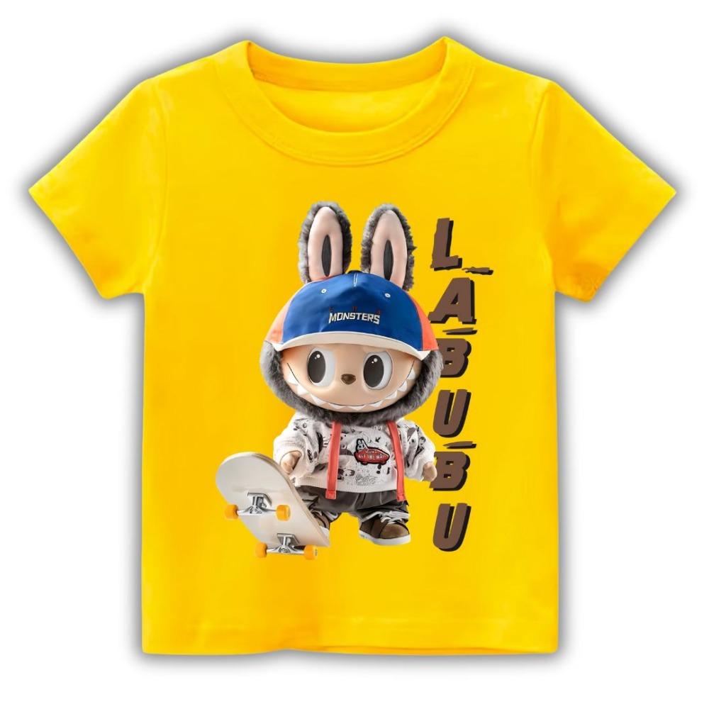 LABUBU Exquisite Printed Children's Short-sleeved Cute Casual Style T-shirt Unisex