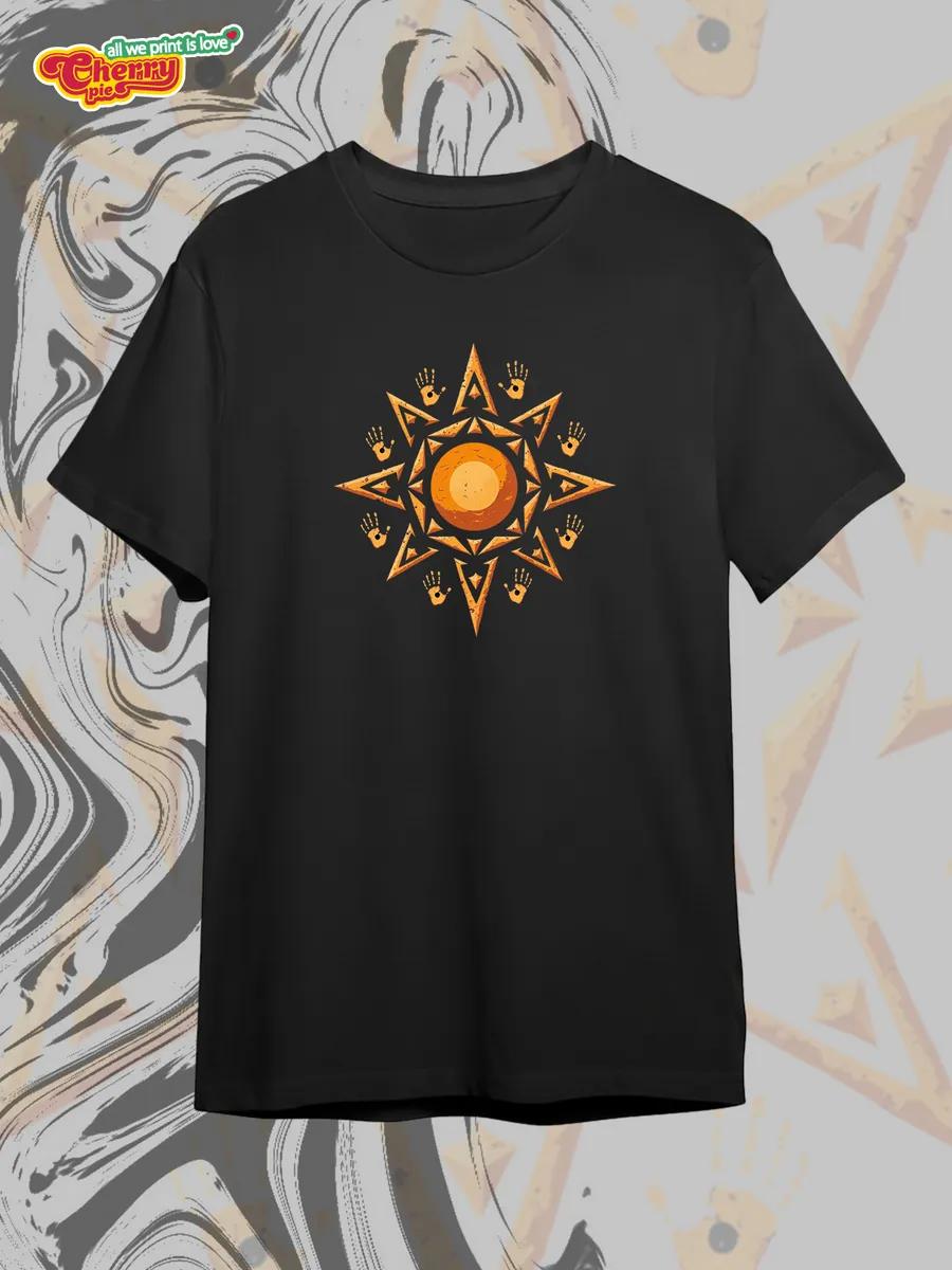 Black T-shirt with Sagittarius zodiac print 2XL