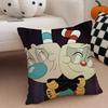 Retro Cartoon American Game CCuphead Cushion Cover Throw Pillow Cover Hidden Button Durable Polyester Chair Cushion