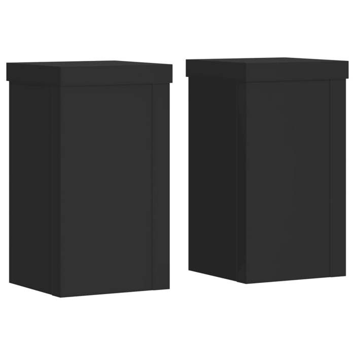 VidaXL Supports pour plantes 2 pcs noir 10x10x18 cm bois d'ingénierie, support de fleurs, support de pot, support pour 852880