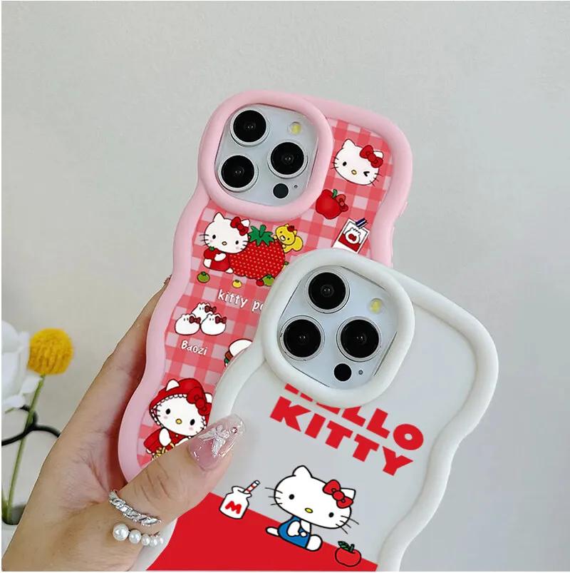 Hello Kitty Chain Case For Iphone 17 Pro Max 16 15 14 13 12 11 Pro Max 17 Air 16e 14 16 15 Plus 16+ Phone Casing Cute Wave TPU