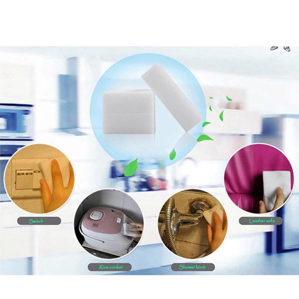 50Pcs White Nano Cleaning Sponge 10x6x2cm Premium Dense Sponge Eraser for Dishes Kitchen Surfaces Cars Windows Furniture
