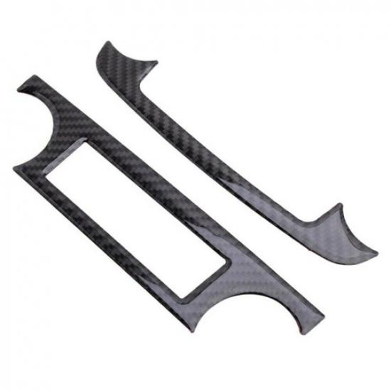 2Pcs For Honda CR-V CRV 2007-11 Carbon Fiber Center Console CD Panel Cover Trim