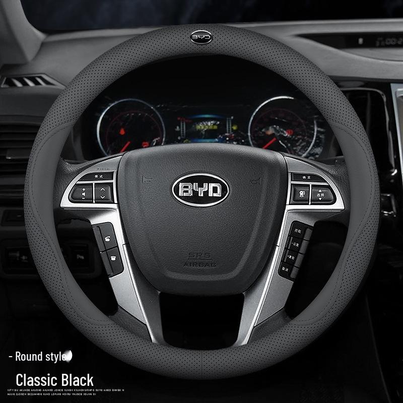 

Genuine Leather Steering Wheel Cover for BYD Tang, Song Pro, Qin Plus, Han EV, Seagull, Seal, Destroyer 05. 38cm
