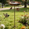 Retro Iron Garden Birdbath Anti-leakage Standing Bird Basin Bird Feeding Station  Yard
