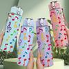 1PC Color Music Note Art Pattern Print 750ml Color Plastic Sports Water Bottle Leakproof Flip Straw Lid Suitable for Sports Office Home Use