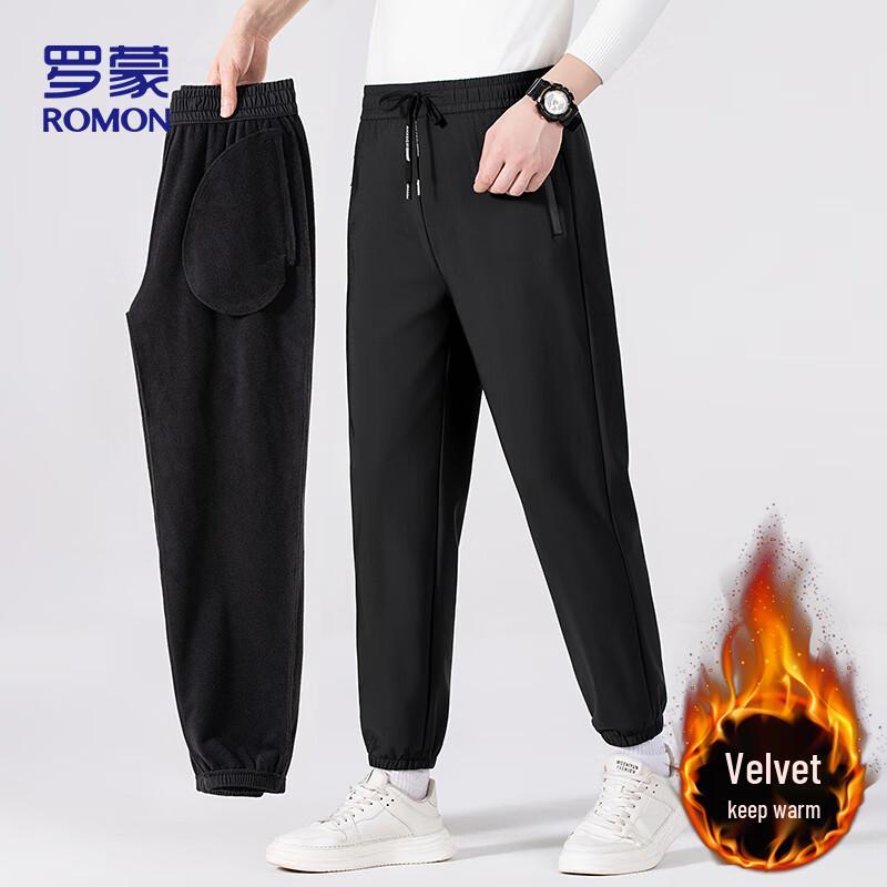 

ROMON Men s Fleece-Lined Straight & Cuffed Casual Pants 2XL