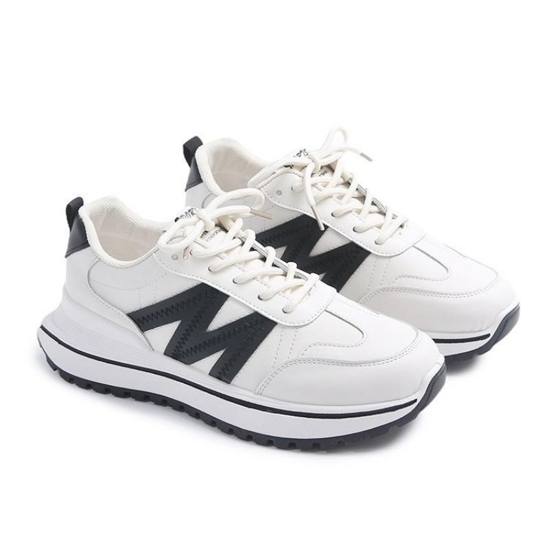 Herbst- und Winterschuhe für Damen, Damen-Sneaker, Weiße Sneaker, Low-Top mit runder Zehenpartie, Schnürschuhe, Freizeitschuhe