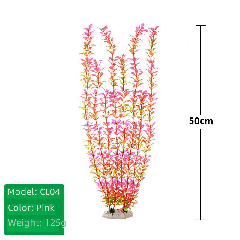 Fish Tank Scenic Background with Decorative Artificial Water Plants, 50cm High