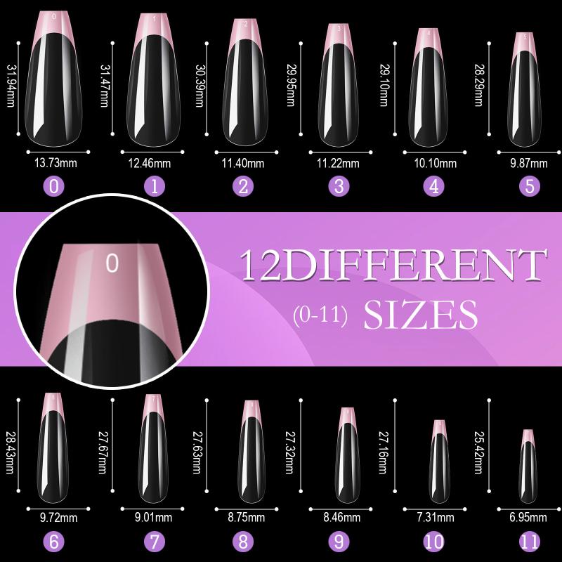 120Pcs French Press On Nails Full Cover Almond False Nail Tips Removable Armor Mixed Size Diy Accessories Nail Salon