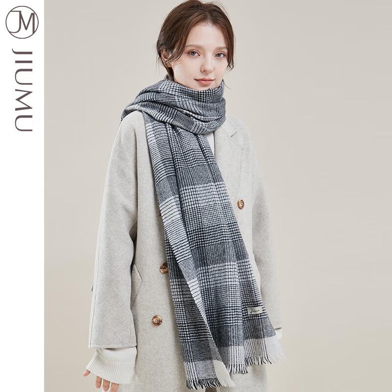 

JIUMU Women s Wool Blend Houndstooth Scarf & Shawl One Size