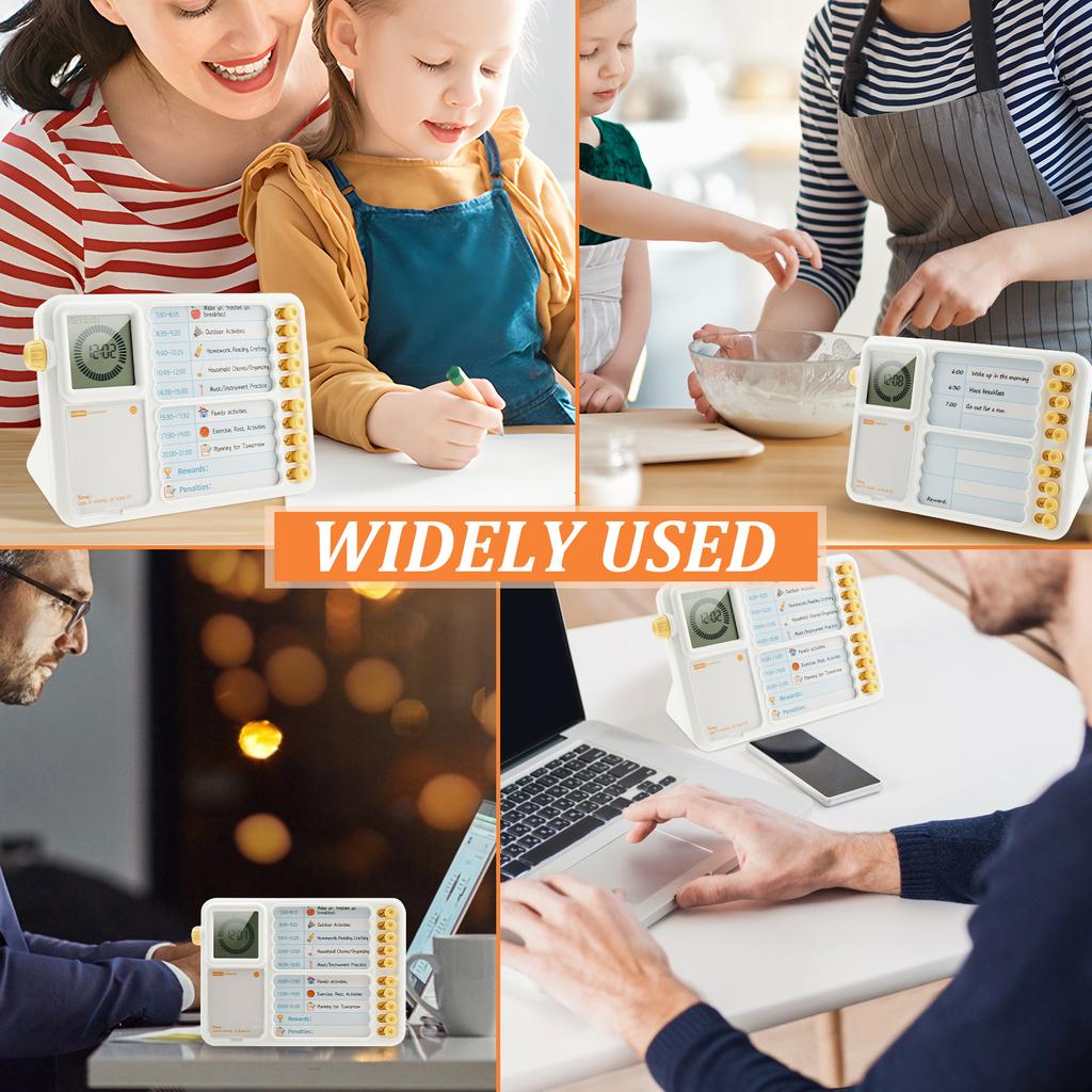 Visual Timer with Planning Board for Kids/Adults Silent Visual Timer with Chore Chart Board Time Management Tool for Home School