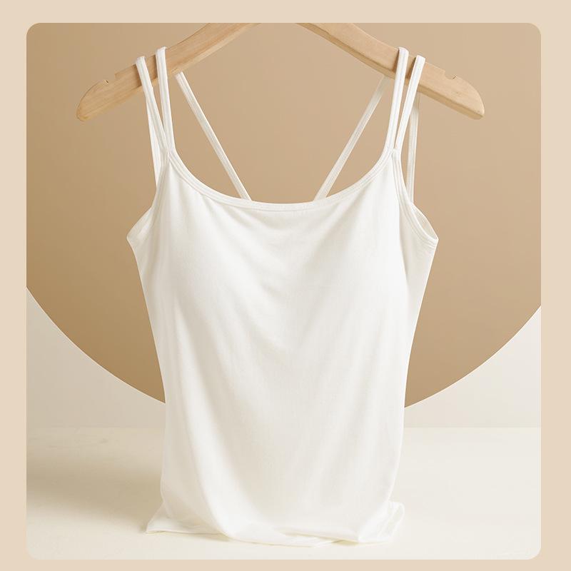 Damski Seksowny Top Kamizelka Plus Size z Wkładkami na Biust - Wszechstronna Bielizna Wewnętrzna i Odzież Wierzchnia