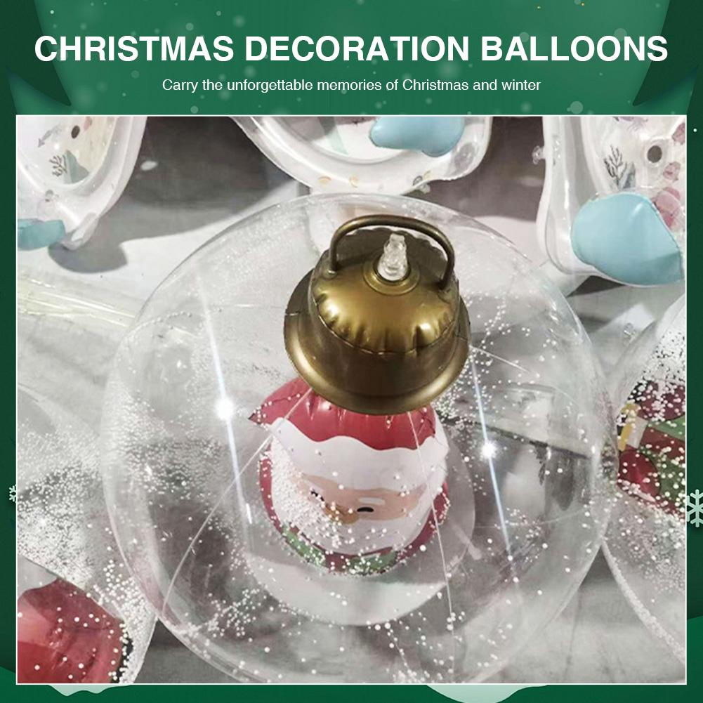 Light Up Inflatable Christmas Balls Ornaments PVC Inflatable Christmas Decorations Ball with LED Light for Xmas Porch Lawn Yard