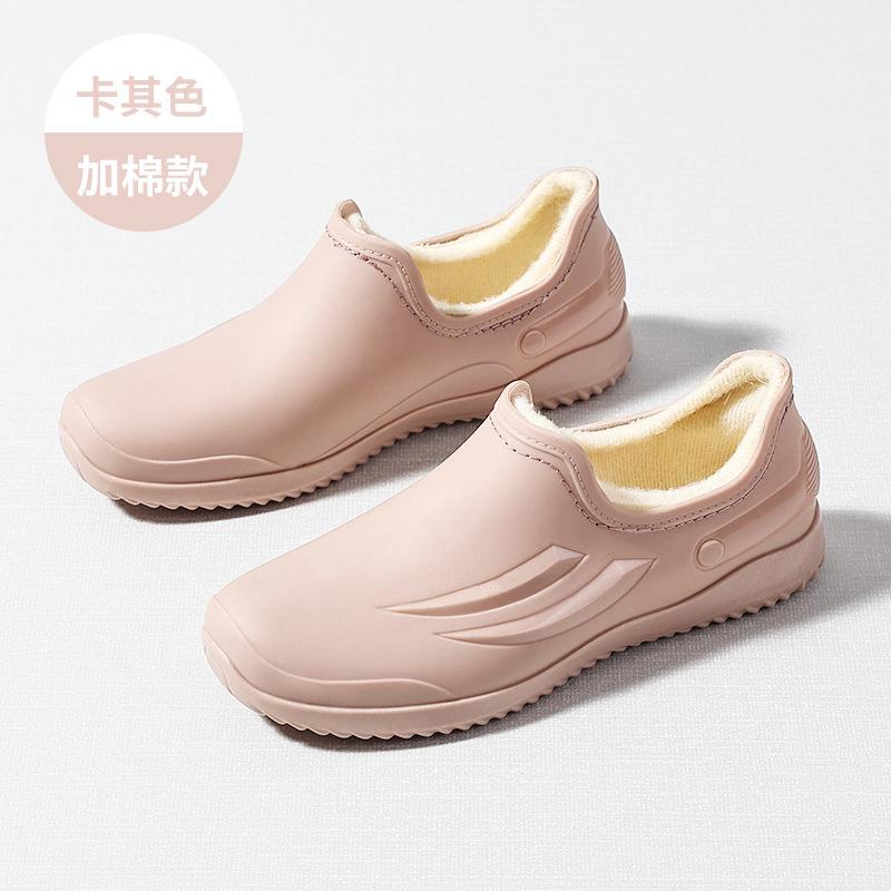 New Spring and Autumn Rain Shoes Fashionable Waterproof Outer Wear Non-slip Wear-resistant Velvet Warm Outdoor
