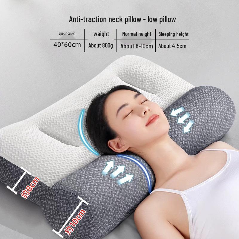 Neck Support Pillow with Non-Collapsing Core & Cover, 48x74cm, Ideal for Home, Hotel or Dorm Use