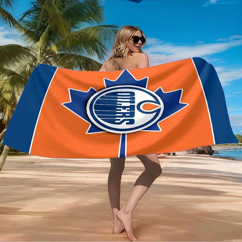 Energetic Oilers Team Spirit Beach Towel Microfiber Beach Towel, Lightweight and Quick-Dry, for Summer Travel, Swimming Pool Fan Birthday Gift