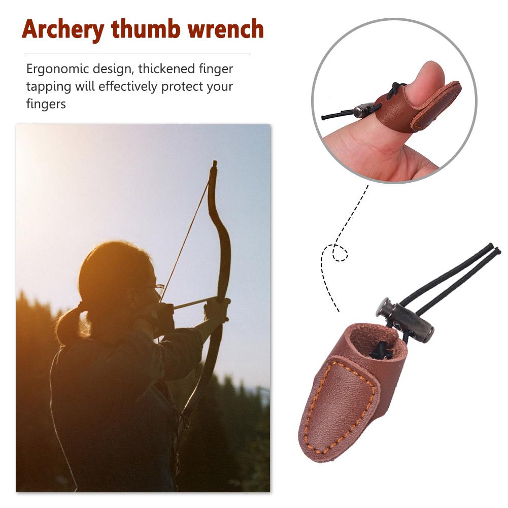 Recurve Bow Arrow Finger Tip Protector Practice Archery Thumb Ring Tab Guard for Archer Daily Exercise Training