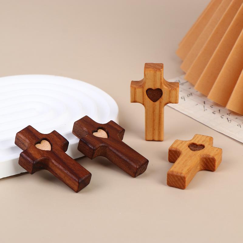1/3 Stück Holzkreuze Dekoration Mini Taschenkreuze Handflächenkruzifix Finger Spielzeug Für Erwachsene Kinder Gebet Und Glaube Geschenk