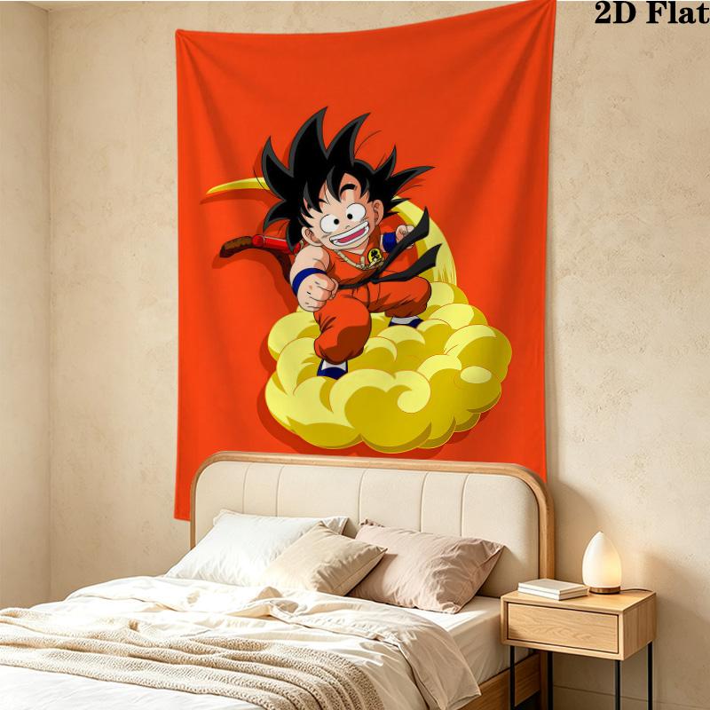 Son Goku Wall Tapestry Aesthetic Wall Hanging Printed Fabric Blanket Decorative Tapestries For Bedroom Living Room Home Decor