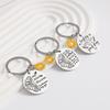 Sunflower Pendant Metal Stainless Steel Keychain For Parents Teachers Handmade Jewelry Gift Key Decoration