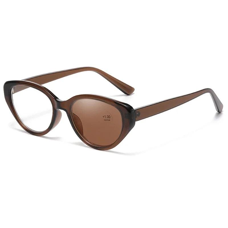 

Women Fashionable Pochromic Reading Glasses Color Changing Far Sight Eyeyglasses Men Vintage Retro Cat Eye Presbyopia 4.0