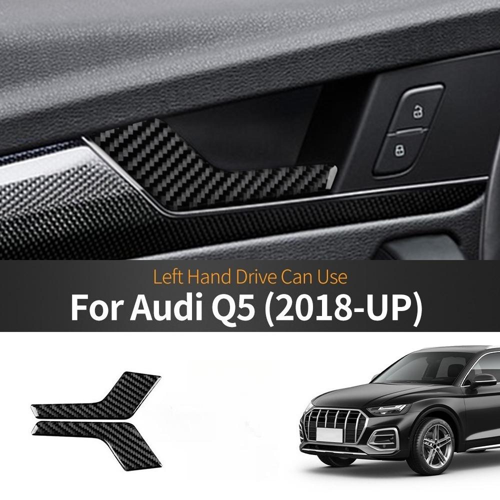 Car Inner Door Handle Protector Cover Trim Carbon Fiber Sticker For compatible vehicle Q5 2018-2025 Auto Interior Decoration Interior Decoration Shell 2PCS