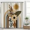 Boho Abstrakt Cartoon Regenbogen Muster Duschvorhang, Moderner Minimalistischer Badezimmer Vorhang, Heimdeko Vorhang Mit Haken