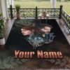 Custom Name The Last of Us Joel Ellie Crystal Velvet Floor Rug Personalized Text Soft Carpet Home Decor
