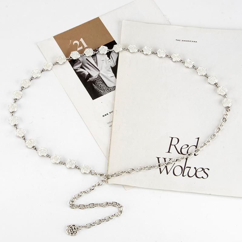 Rose Decorative Belt Women's European and American Dresses Accessories Light Luxury High-end Waist Chain Women