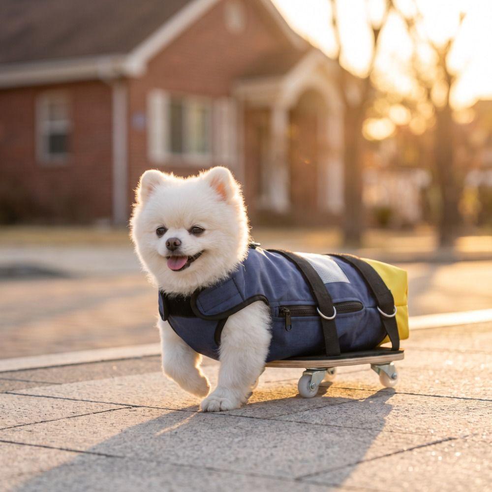 Breathable Pet Towing Bag Pulley Car Wear-Resistant Dog Walking Scooter  Elderly Pet