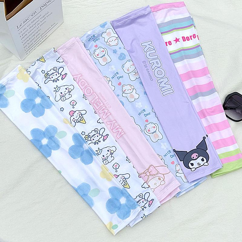 Women's Cute Korean Style Ice Silk Sleeves: Summer UV Protection & Breathable for Outdoor Cycling